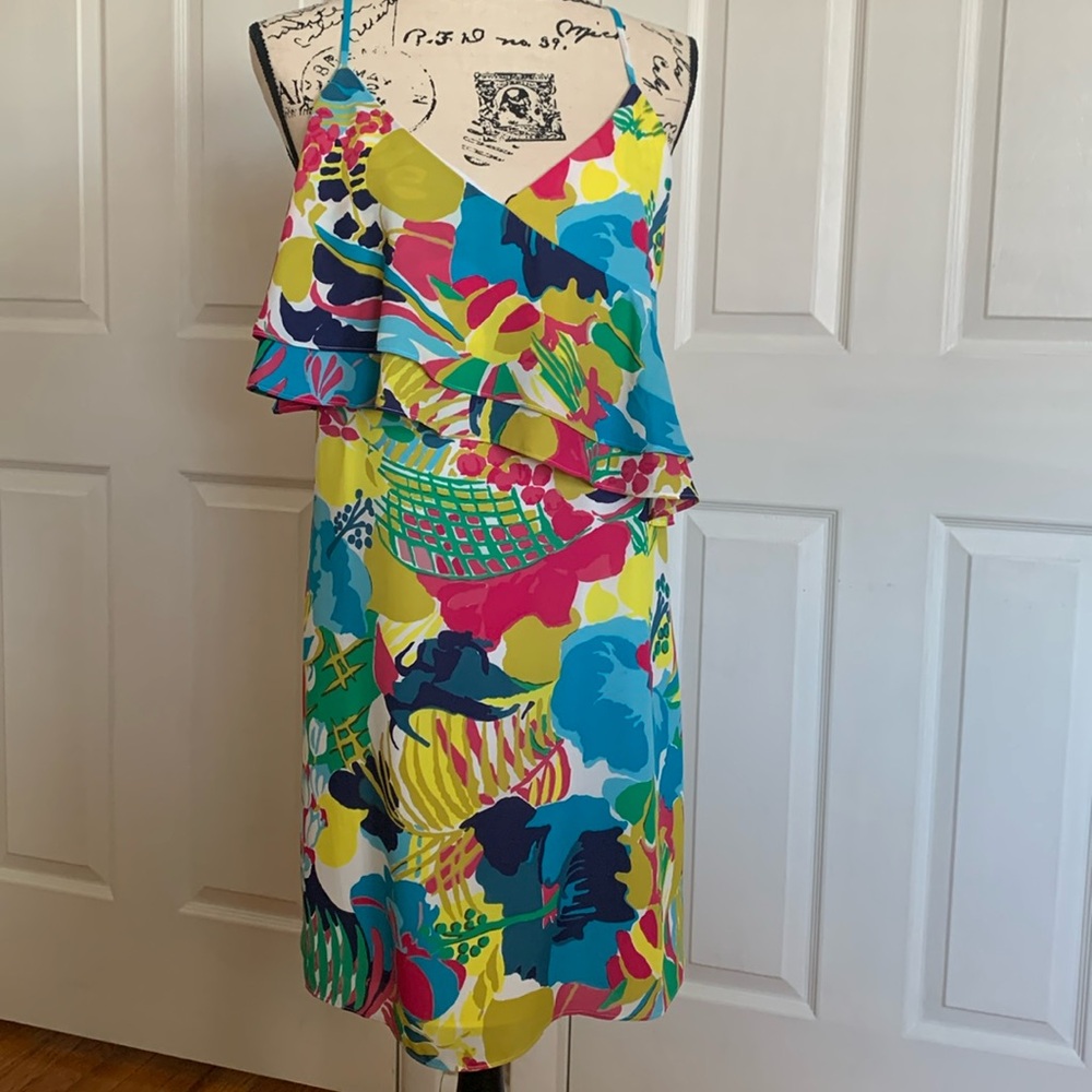EUC J. CREW FACTORY TROPICAL FLORAL CAMI DRESS